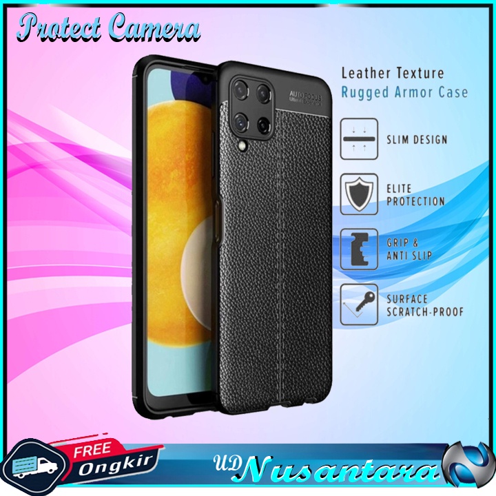 Case Samsung A22 4G - Samsung A22 5G Softcase Autofocus Leather Rugged Armor Casing