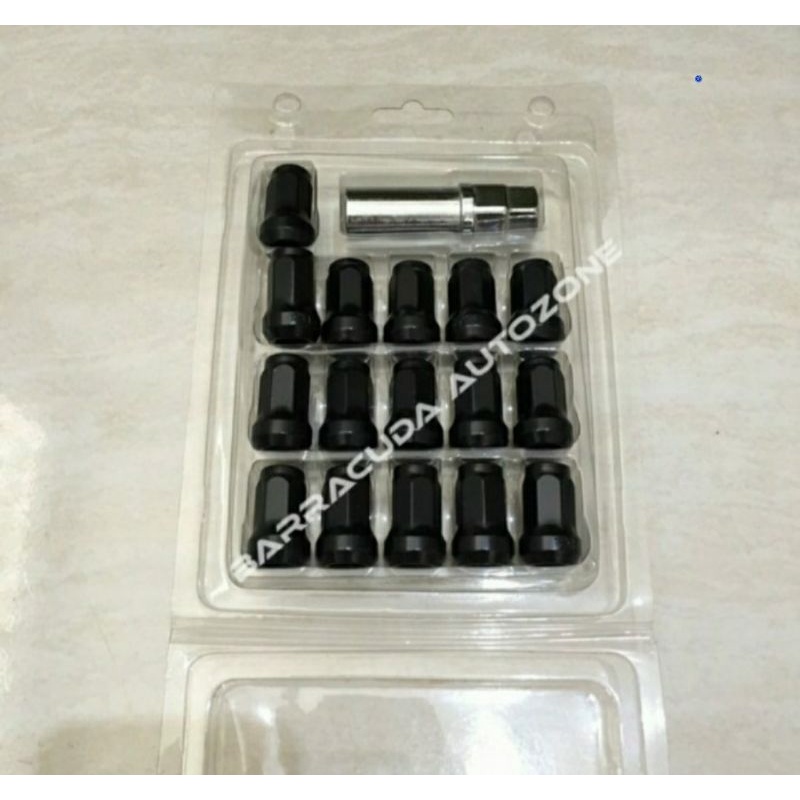 isi 20 Lugnut lug nut Mur baut roda velg ban mobil ukuran 1,5 hitam