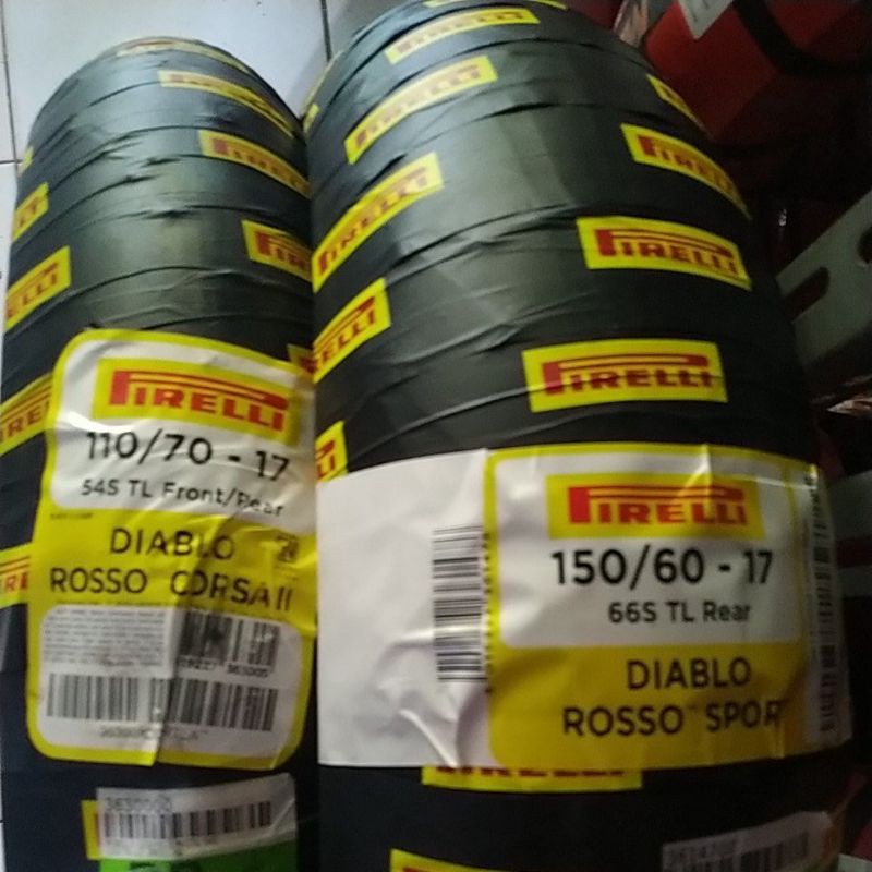paket ban pirelli Diablo rosso 110/70-17 150/60-17