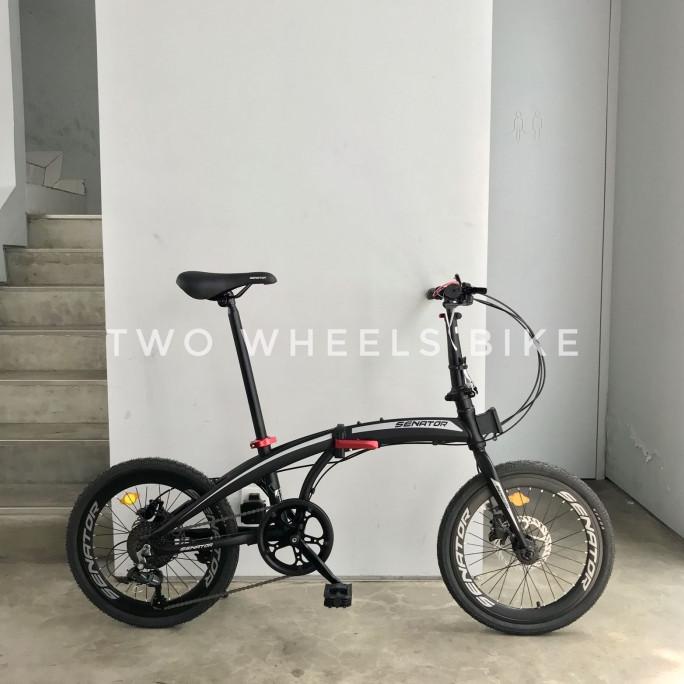 Sepeda Lipat Alloy Senator Hidrolik 9 Speed Folding Bike
