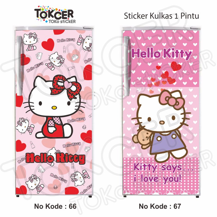 Sticker Kulkas 1 Pintu dan 2 Pintu HELLO KITTY