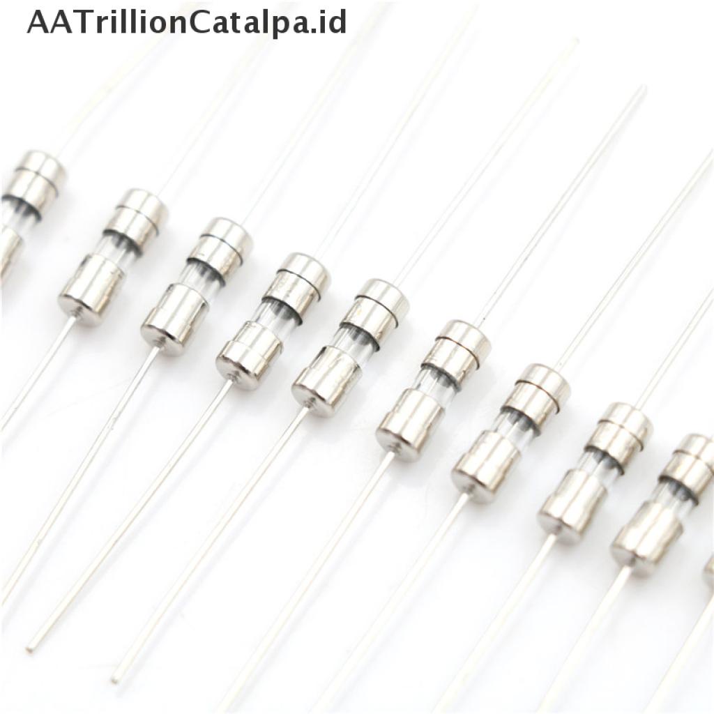 10 Pcs Tabung Kaca Fuse F1A / 1.5A / 2A / 3A / 5A Axial Ukuran 3.6x10mm 250V