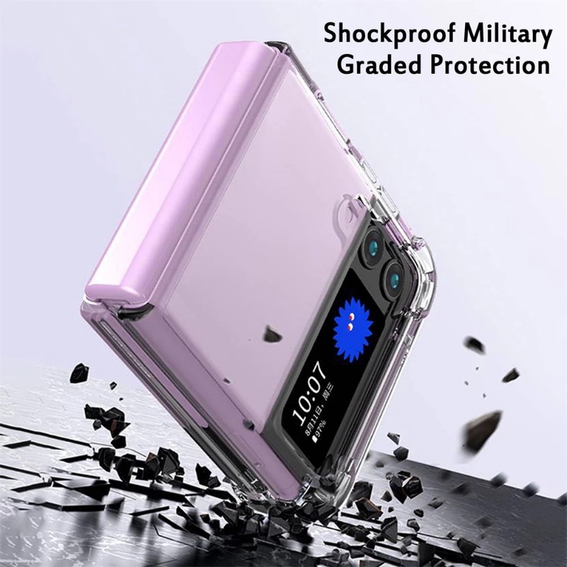 Case Pelindung Transparan Shockproof Anti Jatuh Untuk Samsung Galaxy Z Flip 4