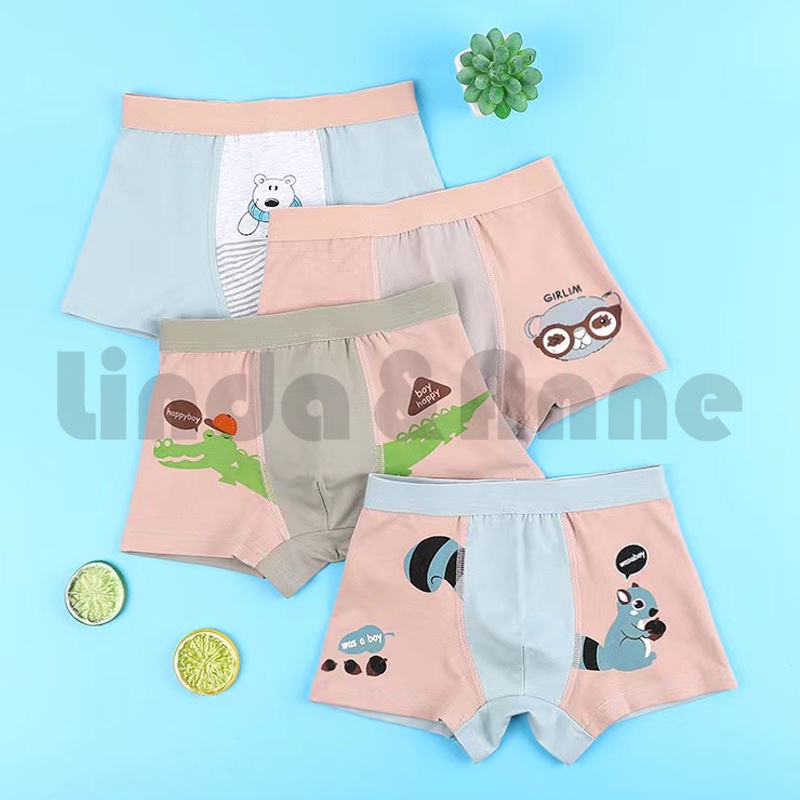 CD Model Boxer Untuk Anak Laki-Laki Motif Hewan Lucu Murah Bahan Halus Import