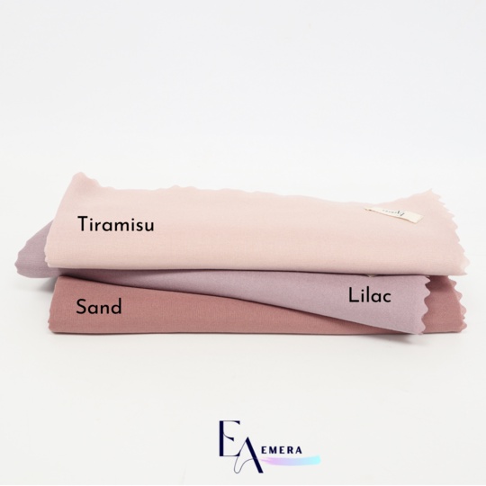 Emera Hijab Voal Segi Empat Polos Anti Kusut Bahan VoalSahara