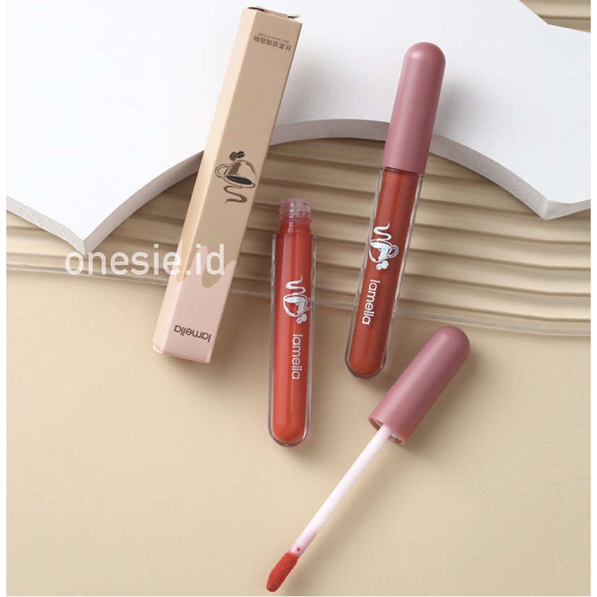 LAMEILA NUDE EDITION Lipstik Lip Glaze Cair Lip Gloss Pelembab Silky Misty LA108 1041