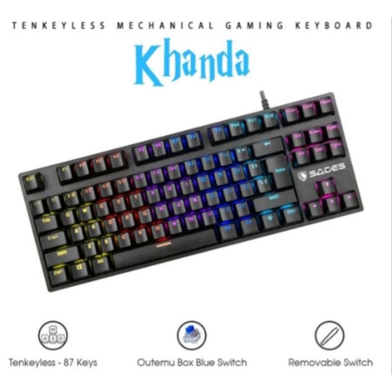 Sades keyboard gaming Mechanical TKL Sades Khanda / Removable Switch