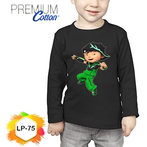 Baju Boboiboy Duri Longsleeve Anak Premium Kaos #LP-75