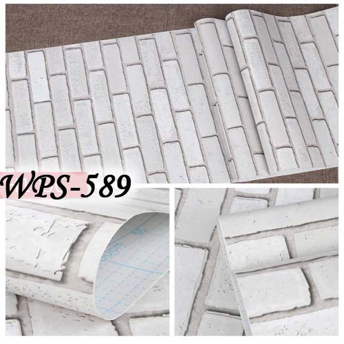 METH WPS589 BATA PUTIH 3D WALLPAPER STICKER WAL PAPER DINDING STICKER DINDING STIKER HIASAN DEKORASI RUANGAN TEMBOK-1