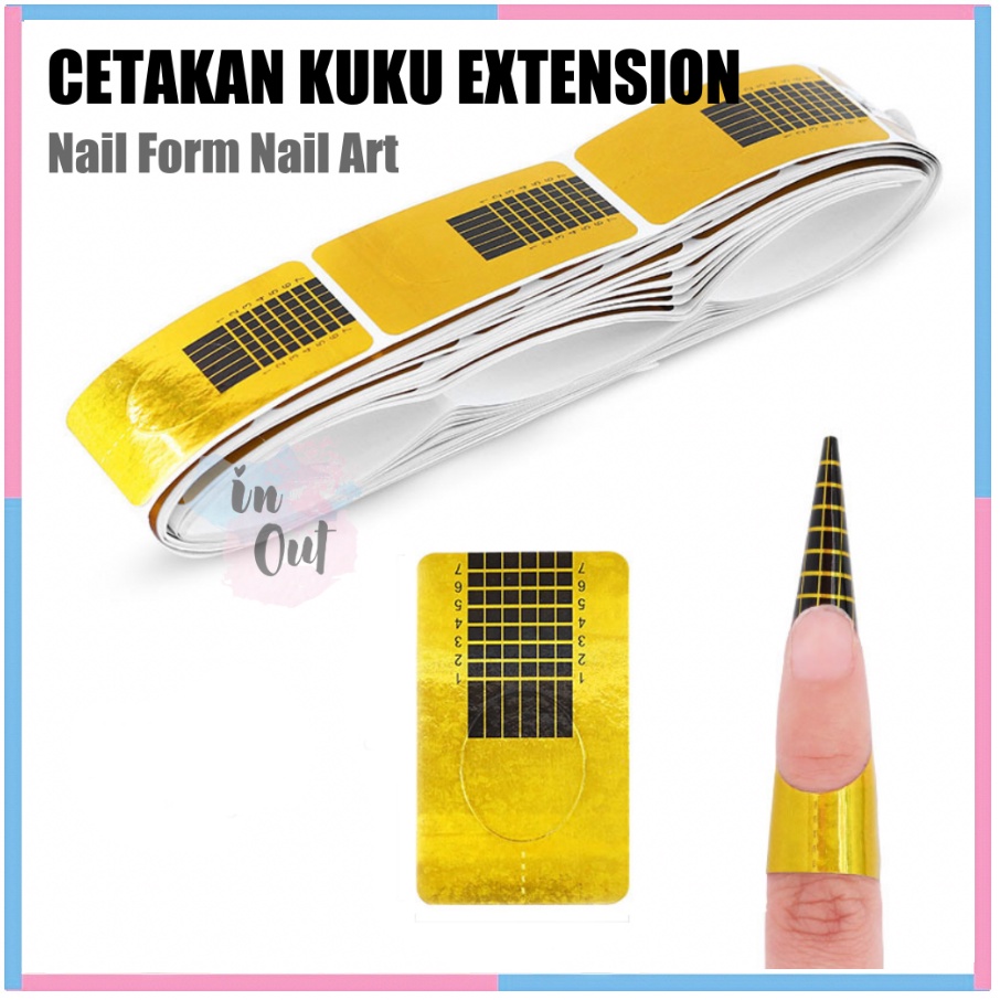 Cetakan Kuku Extension / Nail Form Acrylic Extention / nail art  Perpanjang kuku Palsu / kertas pembentuk kuku palsu KU012