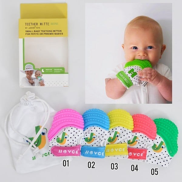 Teether JJ Ovce Mitt (pink, merah, biru, kuning, hijau)