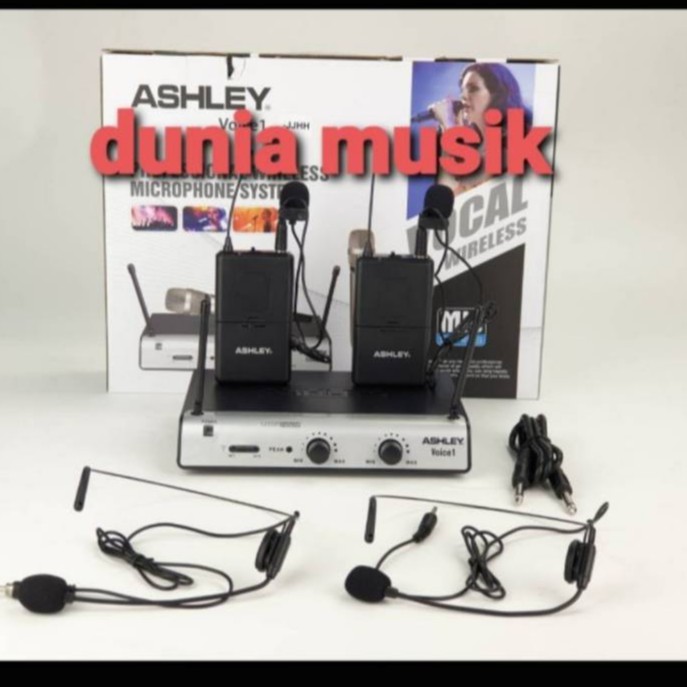 Mic Wireless Profesional ASHLEY VOICE 1 Bando + Jepit