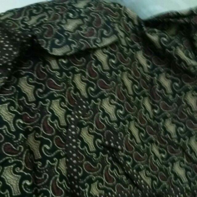 022 Zahira Batik Hrb026 Kenongo Hem Kemeja Batik Pria Lengan Pendek  Katun Primis Halus M L Xl
