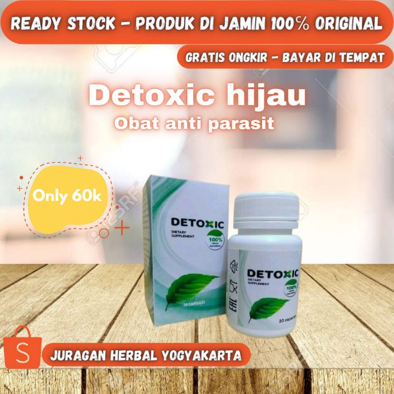 DETOXIC HIJAU Asli 100% original obat pembasmi parasit dalam tubuh