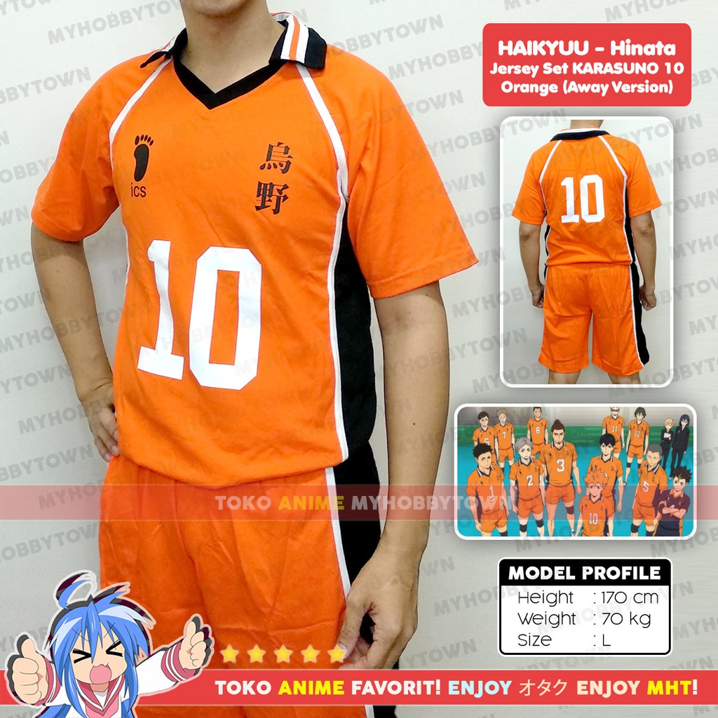 Kostum Jersey Karasuno No. 10 Hinata Shoyo Haikyuu To The Top Cosplay