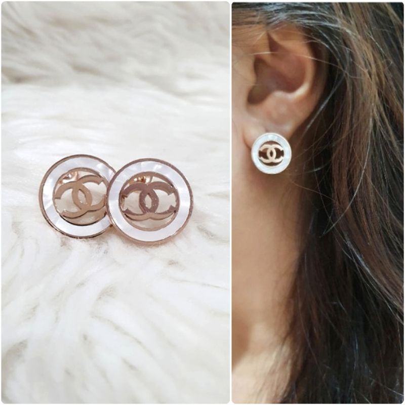 Anting Titanium Stainless steel ori anti karat Earring Rosegold  Premium Quality at0104