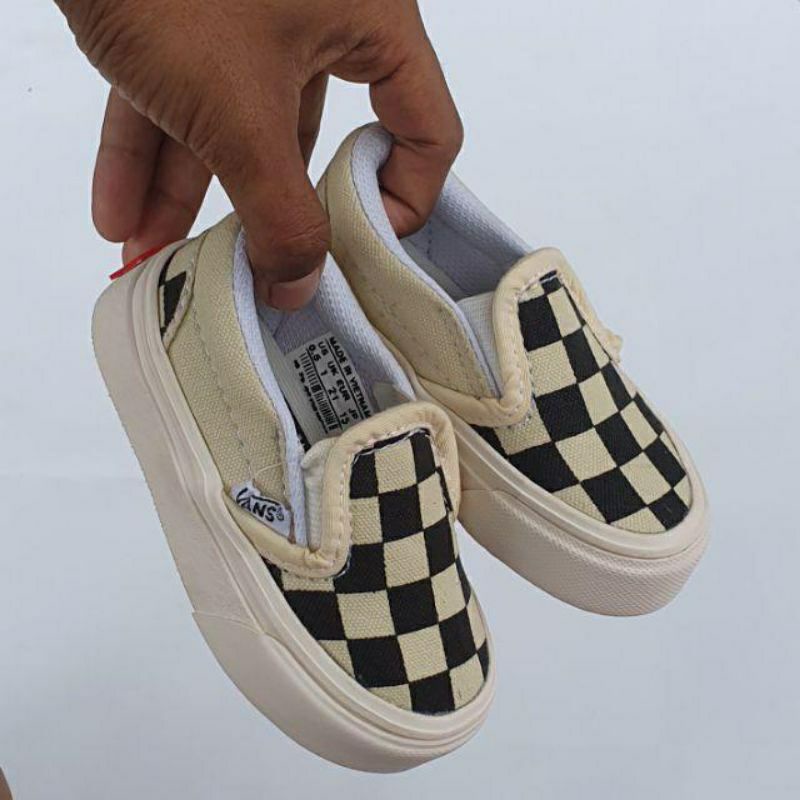 Sepatu vans anak slipon catur murah balita laki perempuan