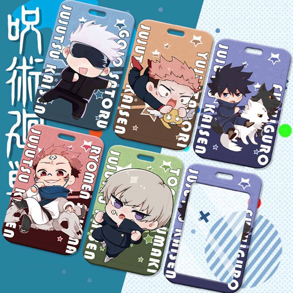 ELEGANT Gifts Jujutsu Kaisen Card Holder Cute Cards Sleeve Protective Cover Demon Slayer Cards Case Multi-Function Key Holder Cartoon Hot Blood Anime ID Bus Cards Cover