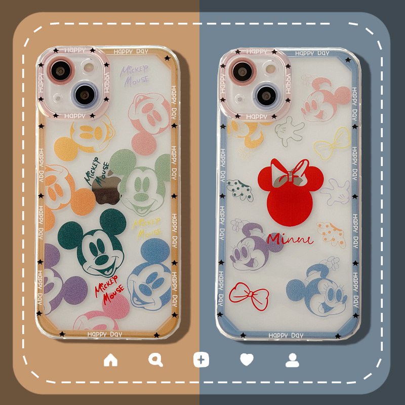 Angel Eyes Couple Mickey Minnie Soft Back Case Redmi 8 8A 9 9A 9C 9T 10 Prime Redmi Note 8 9 10 Pro Huawei Nova 7 9 P30 P40 P50 Mate 30 40 Pro Casing Cover Lucu