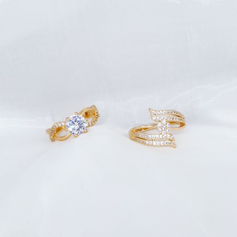 Cincin permata lapis mas 18k permata zircon Anti karat&amp;alergi