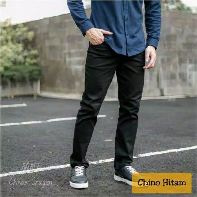 Celana PRIA SLIMFIT Panjang chino KERJA HARIAN HITAM MOCCA ABU GREY