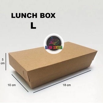 PAPER LUNCH BOX L - Kotak Makan Kraft Polosan - Grosir Surabaya
