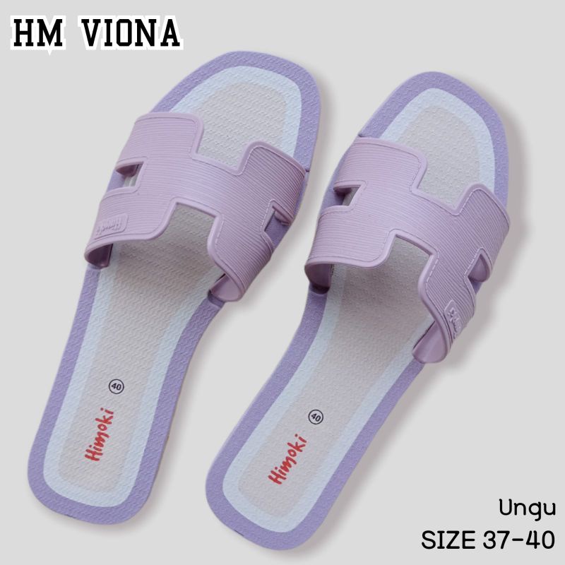 Cuci Gudang Sandal Korea wanita karet flat super awet anti slip HM VIONA