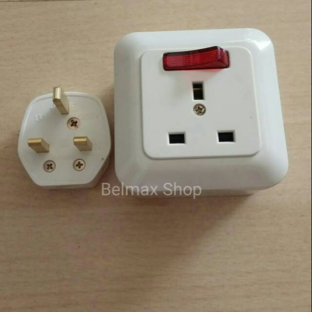 Stop Kontak AC Broco Set / Stop Kontak AC + Steker Broco / Colokan AC Komplit Broco / Colokan AC Bro