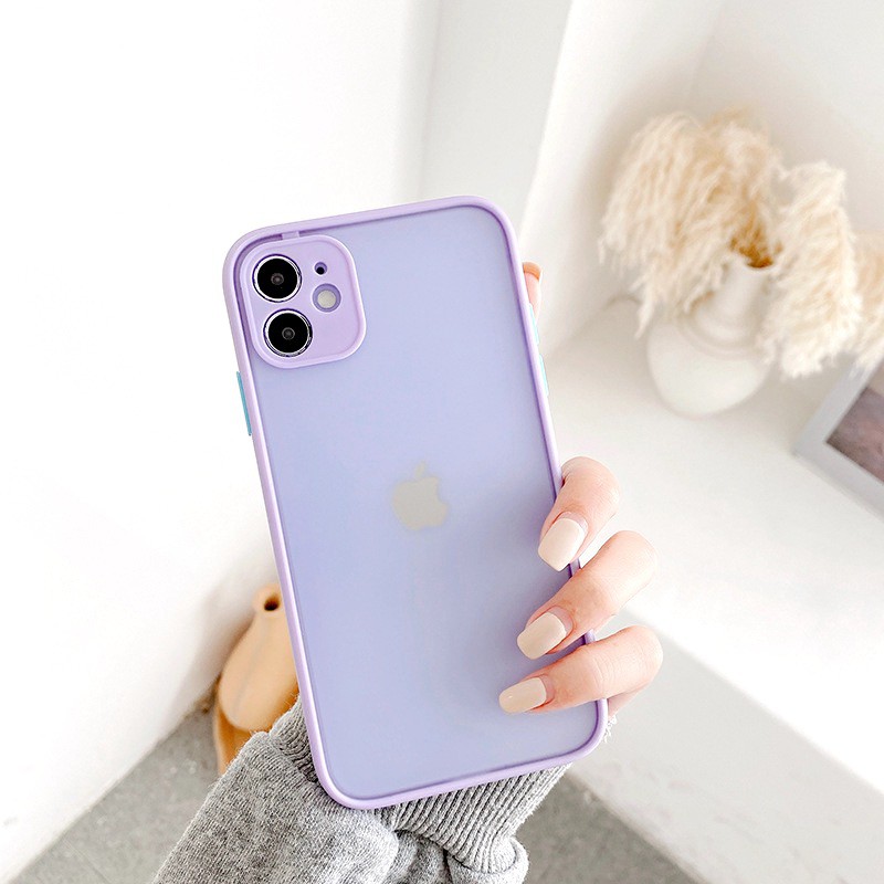 Lens Cover Case iPhone (Seri 1) Full Cover Camera Protector Casing Hybrid Matte Pastel Color