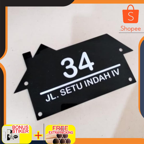 

Nomor rumah acrylic TIMBUL & STIKER CUTING 30X17 cm - dasar putih STIKER CUTING Keren