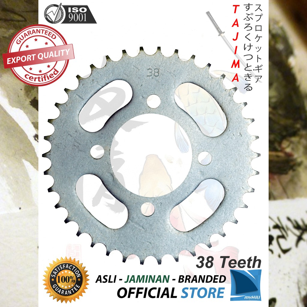 Gigi Tarik 36T ~ 40T SUZUKI Thunder Lama / New / 125cc Gir Belakang - Rear Sprocket Gear TAJIMA-428-38T