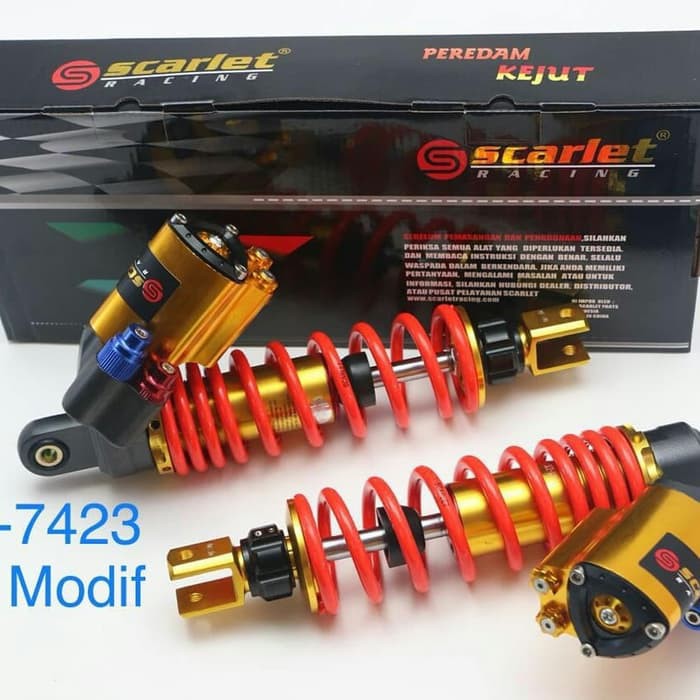 Shock Tabung AEROX 155 VVA scarlet Full CNC Tabung segitiga