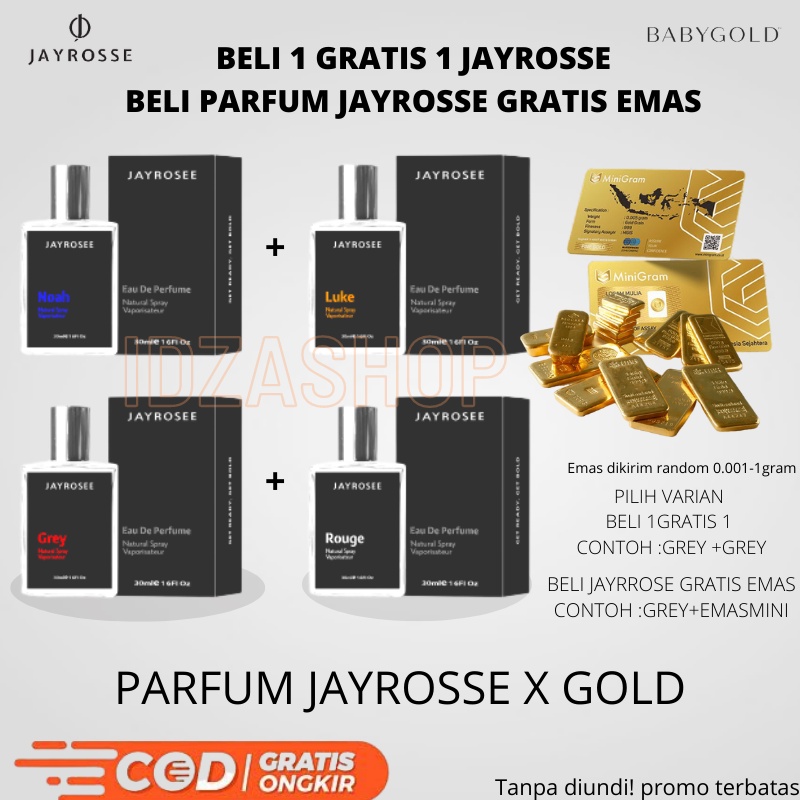 COD BELI 1 GRATIS 1 PARFUM JAYROSEE PARFUM JAYROSSE Parfum pria PARFUM JAYROSEE ROUGE GREY NOAH LUKE