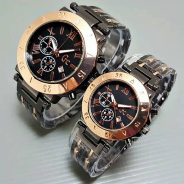 jam tangan couple GC premium tanggal aktif