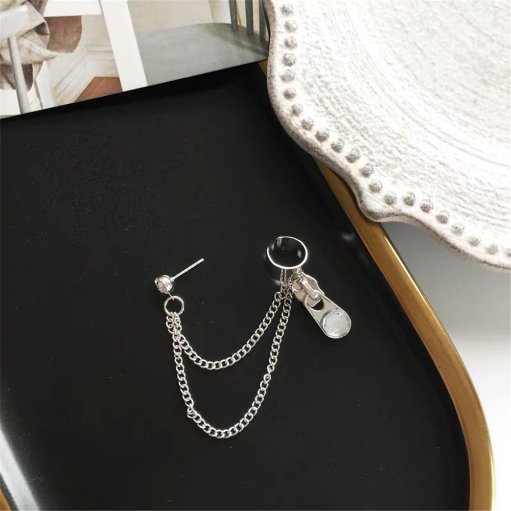 Hip Pop Cool Chain Earring Tassel Simple Unique Ear Bone Clip Dangle Earrings For Women Jewelry