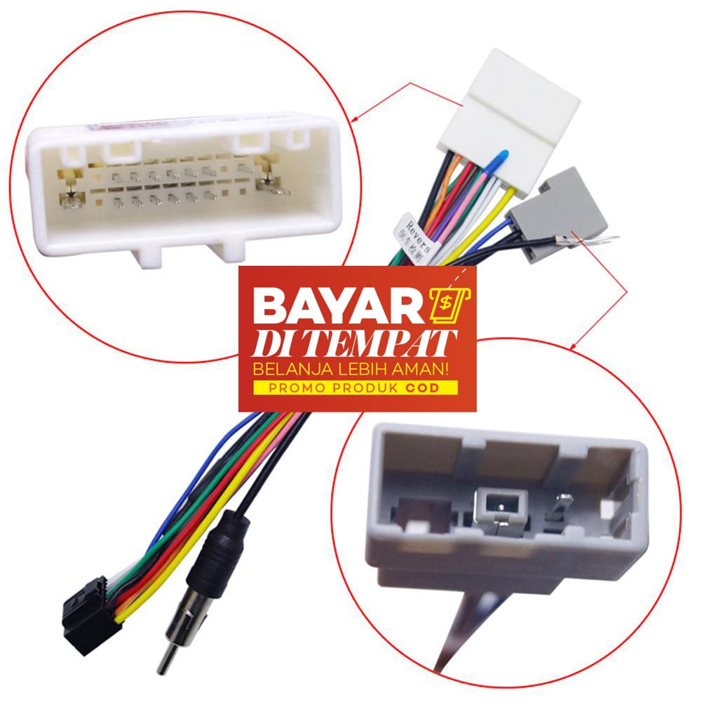 Kabel Soket Socket Adapter Mobil Nissan utk Pasang HU Tape JVC Kenwood 16 Pin PNP Tanpa Potong Kabel