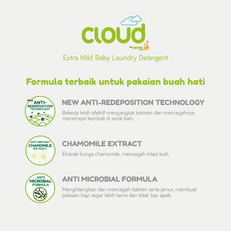 Cloud laundry detergent by velvet junior - deterjen pencuci pakaian bayi