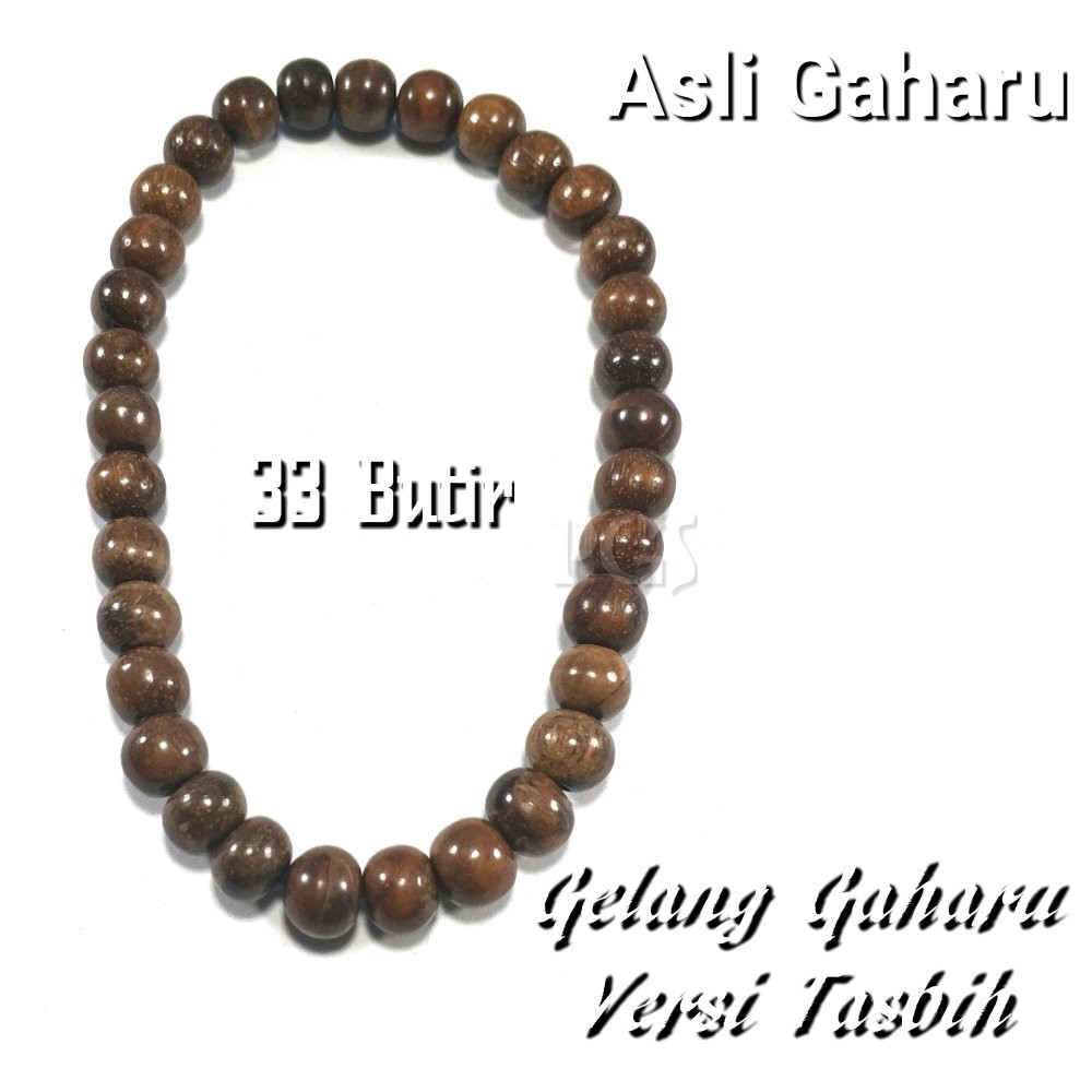 GELANG KESEHATAN KAYU ASLI GAHARU MODEL TASBIH 33BUTIR ORIGINAL TERMURAH