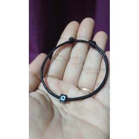 GELANG TALI HITAM INISIAL CUSTOM HURUF/ GELANG TALI POLOS/ GELANG TALI MURAH/ GELANG INISIAL HURUF/ 