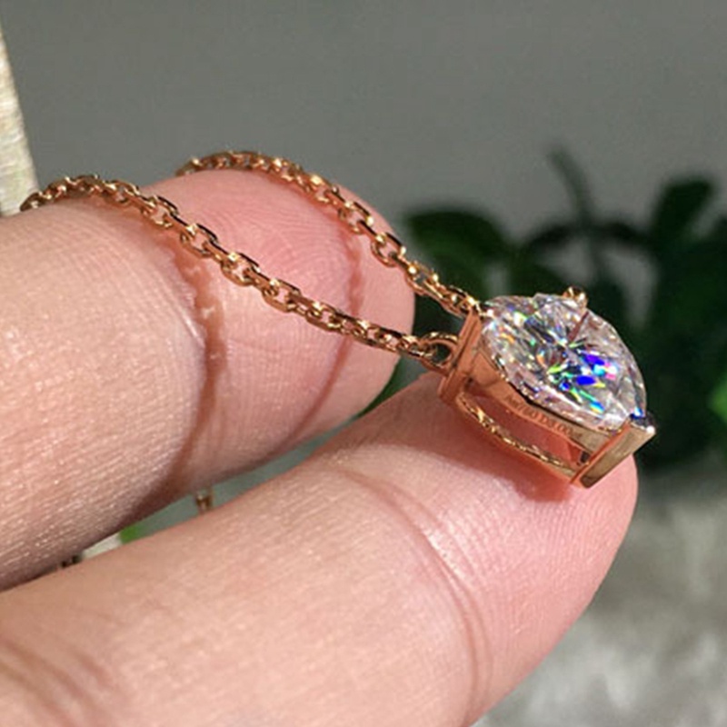 Kalung Rantai Sterling Silver 925 Dengan Liontin Batu Zircon Kubik Untuk Wanita