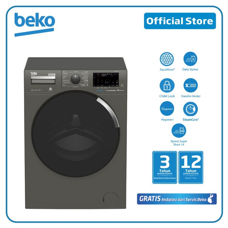 BEKO MESIN CUCI FRONT LOADING 10KG INVERTER WCV10746X0M