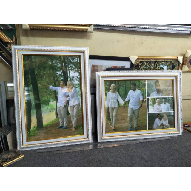 Bingkai Frame Pigura Foto Prewedding Besar 40x60cm 17r Warna Gold Silver Putih Pajangan Rumah Shopee Indonesia