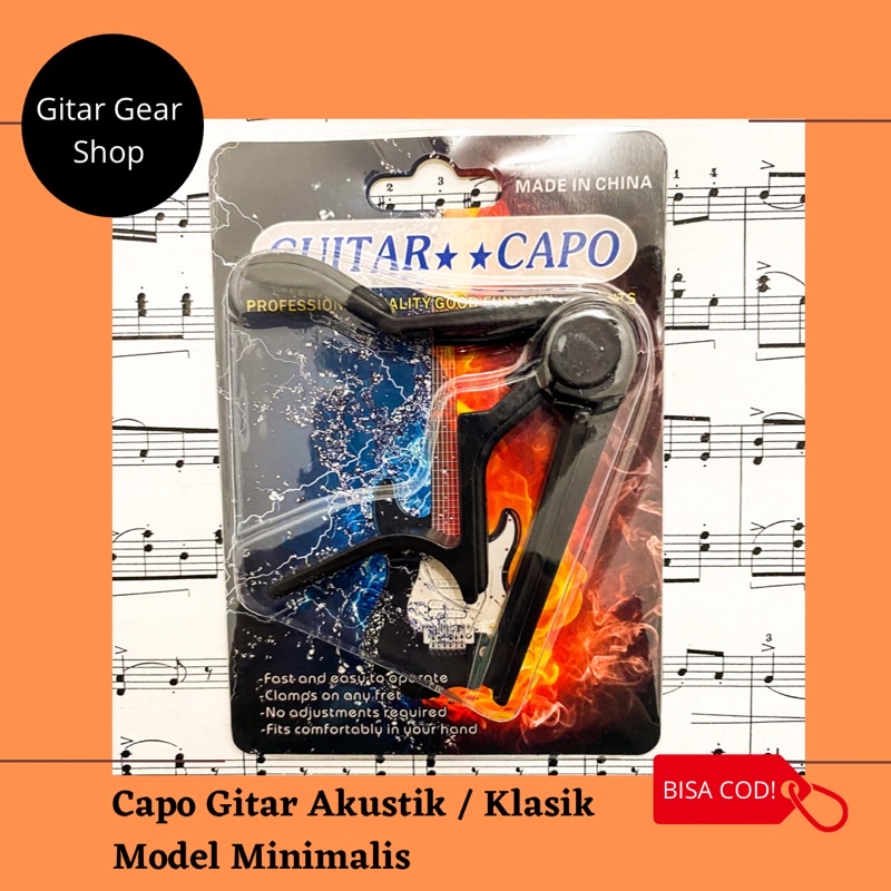 PENJEPIT CAPO KAPO GITAR AKUSTIK KLASIK UNIVERSAL BAHAN ALUMINIUM ALLOY BLACK