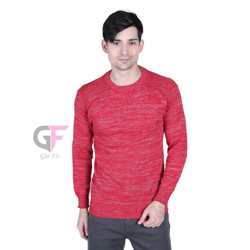 GIOFLO Baju Pria Sweater Rajut Pria Keren Merah  / SWE 556