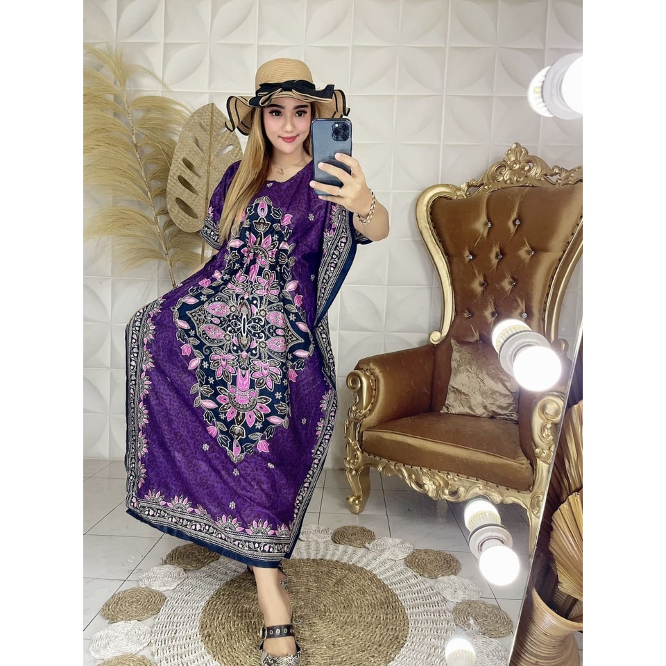 DASTER KAFTAN WANITA DEWASA TERBARU VIRAL 2022 / BAJU SANTAI RUMAH MODEL LOWO / DASTER THAILAND / CASUAL / ADEM / KAIN RAYON TEBAL ADEM HALUS DAN LEMBUT TIDAK NERAWANG &amp; SUPER JUMBO