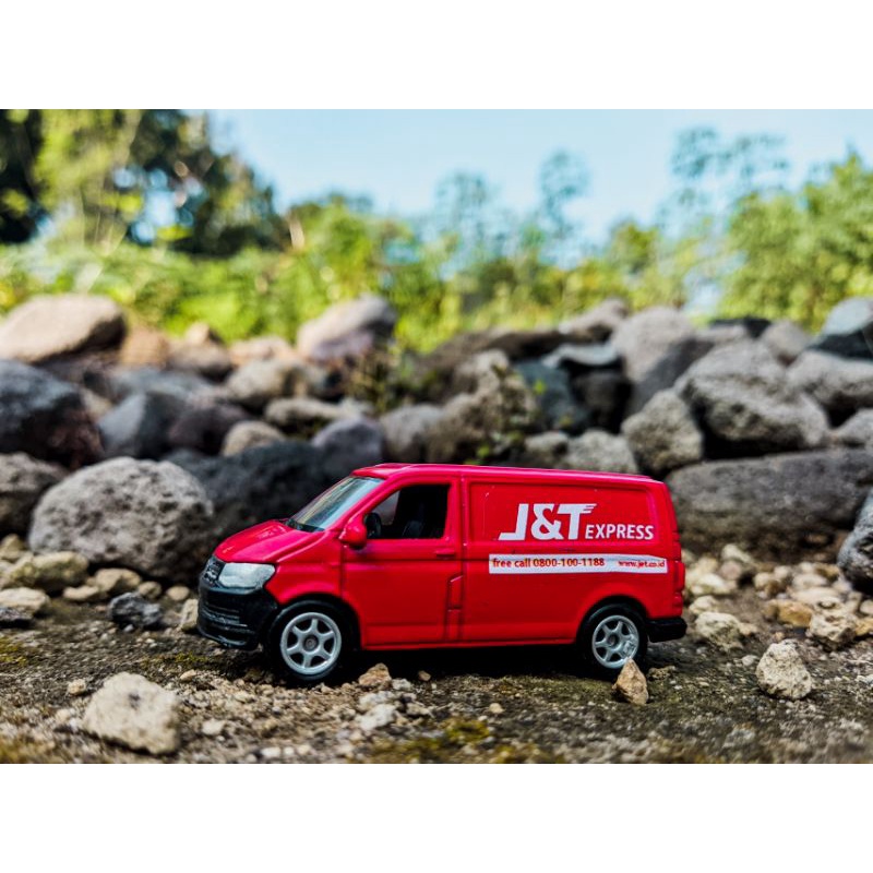Diecast miniatur mobil ekspedisi j&t express delivery Jnt express