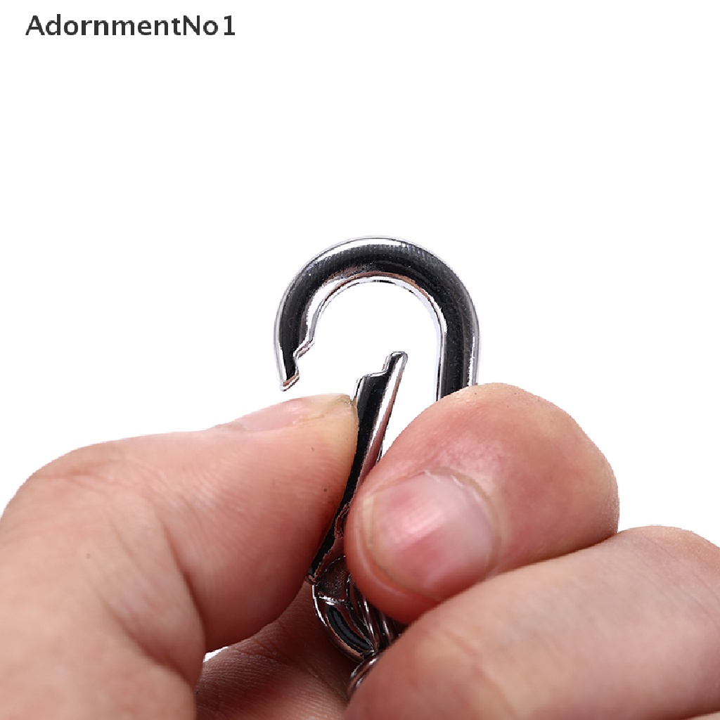 (AdornmentNo1) 5pcs Gantungan Kunci carabiner retractable Bahan stainless steel Untuk outdoor