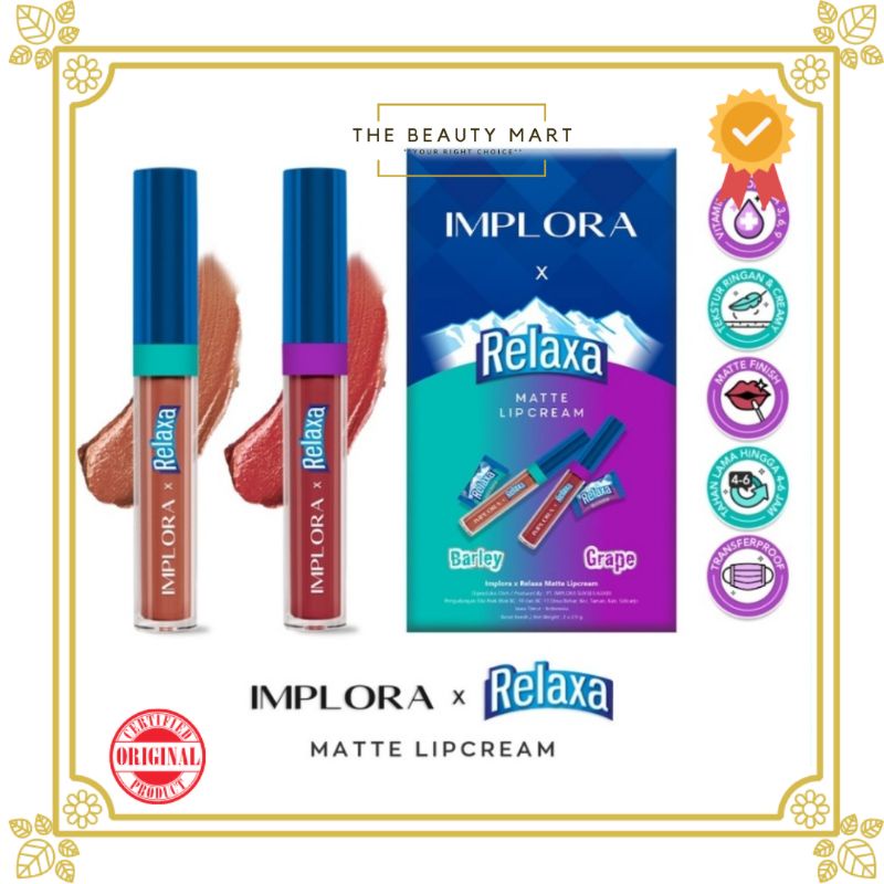 Implora x Relaxa Lip Cream Matte isi 2EA