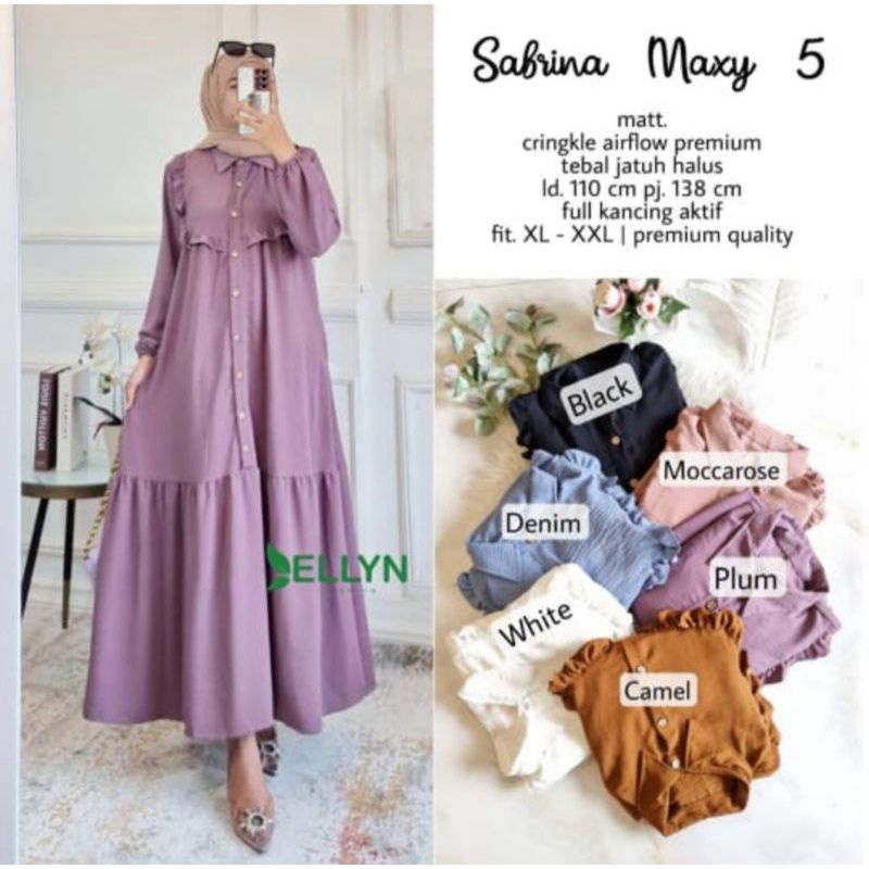 Gamis Wanita Terbaru // Sabrina Maxy 5 Polos