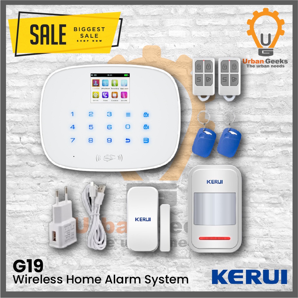 Home Alarm System Sensor Rumah Wifi KERUI G19 Set GSM RFID